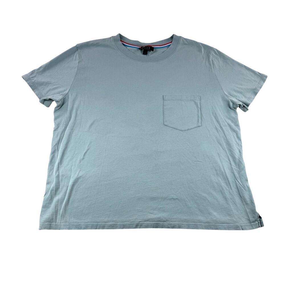 AYR Pocket Crewneck T Shirt M Light Blue Short Sleeve Pima Cotton Basic Casual
